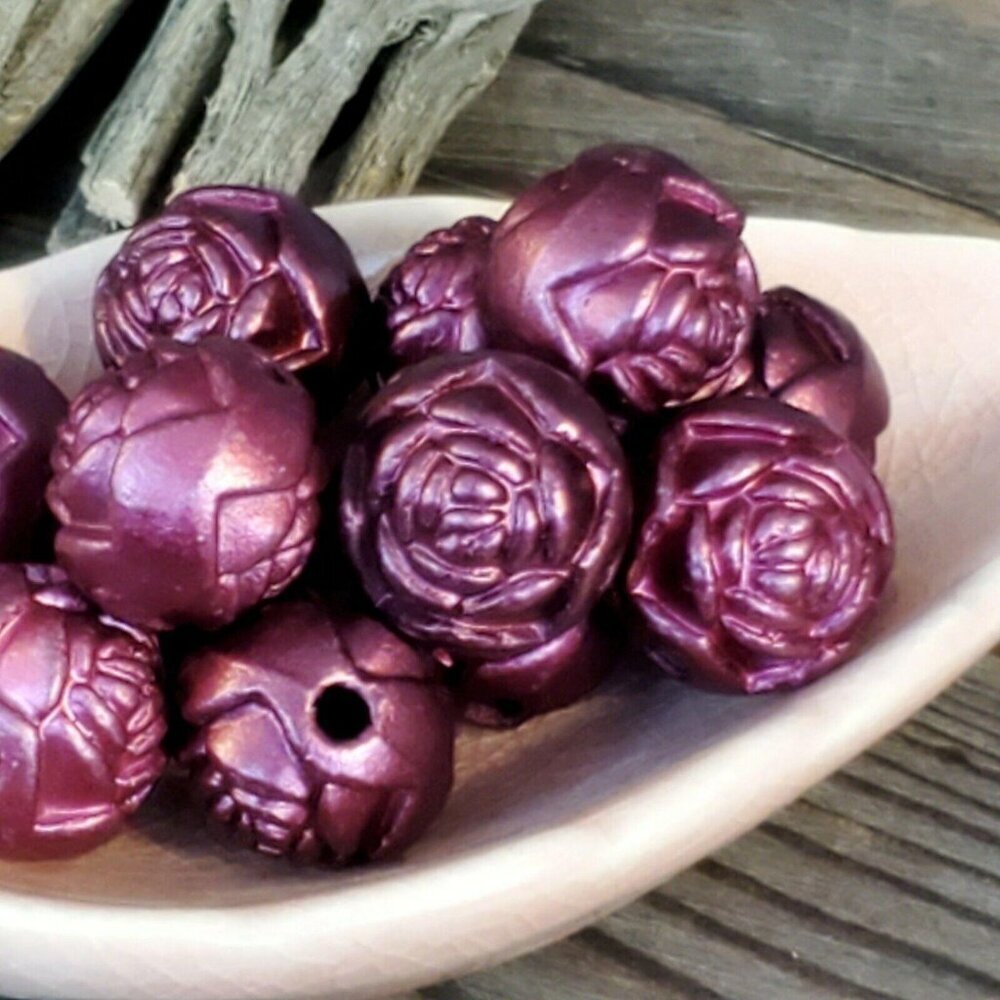Vintage Retro Purple Satin Rosebud Flower